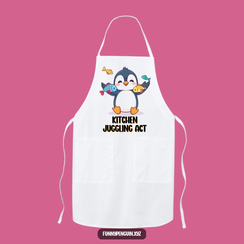 Funny Penguin Apron: Juggling Penguin, Kitchen Performance Gear