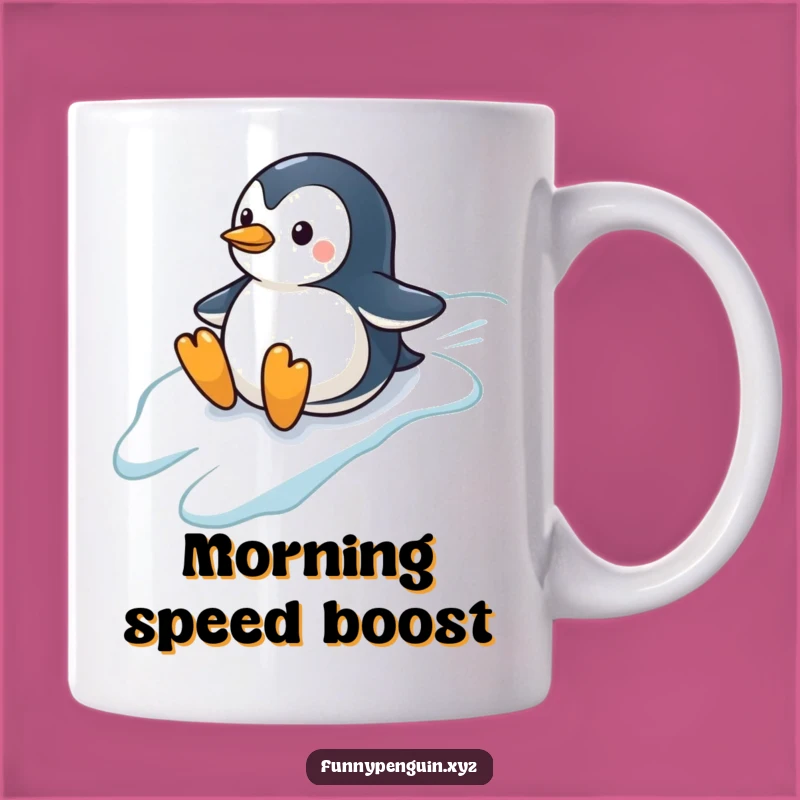 Funny Penguin Mug: Sliding Penguin, Hilarious Winter Fun Gift