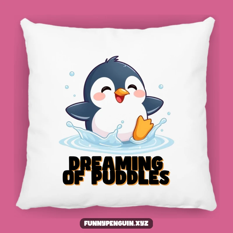 Funny Kawaii Penguin Splashing Pillow - Cozy Joyful Accent