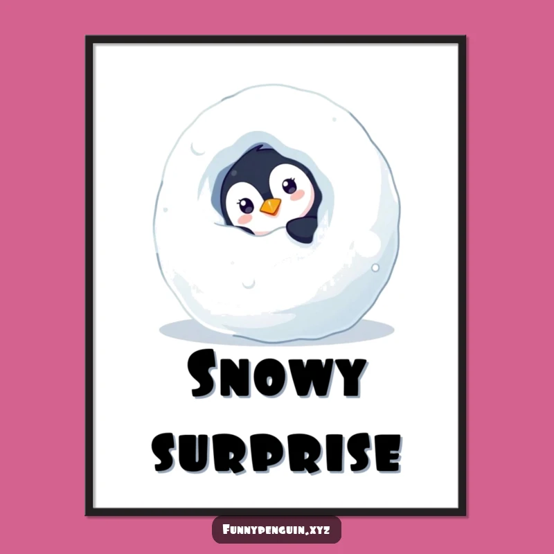Digital Funny Penguin Print: Curious Penguin, Instant Winter Art