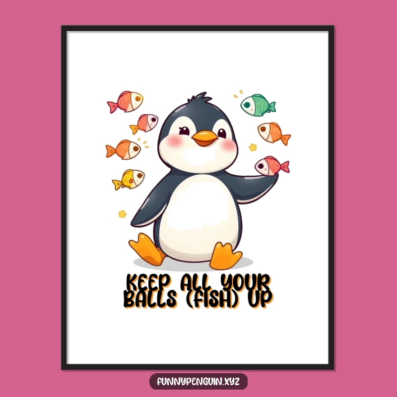 Free Printable Wall Art: Juggling Penguin, Funny Fish Downloadable Decor
