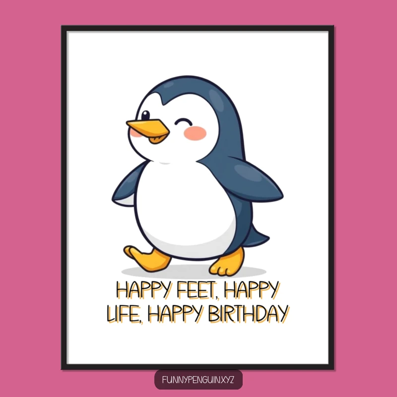 Funny Free Printable Wall Art: Happy Penguin 'On My Way' Downloadable Art for Cheerful Decor