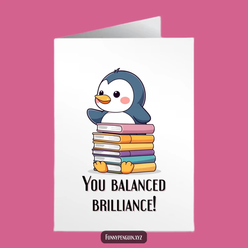Free Printable Congrats Card: Penguin's Bookish Win, Smart Downloadable Gift